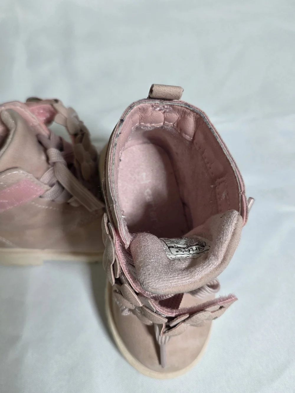 Carter's Girls Blush Pink Floral Lace-Up Ankle Boots